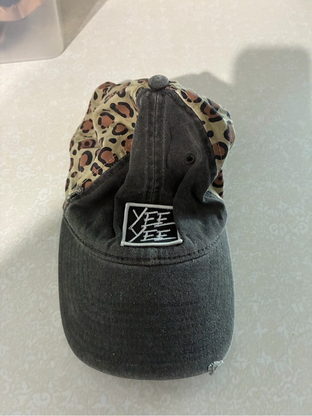 Yee Yee Women’s Leopard Print & Dark Gray Baseball Cap